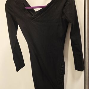 Elegant Black V-Neck Dress